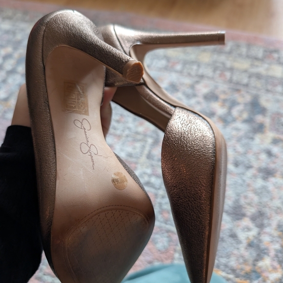 Jessica Simpson Metallic Brown Heels Bronze Claudette 6.5 - Picture 6 of 8